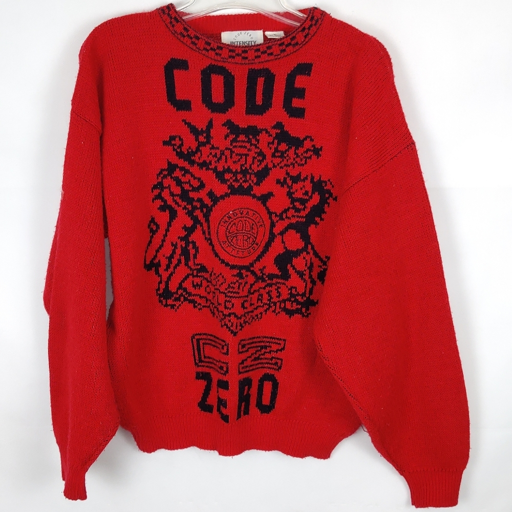 90's Vintage Code Zero Sweater Pullover Mens S Casual Going Out Academia Winter